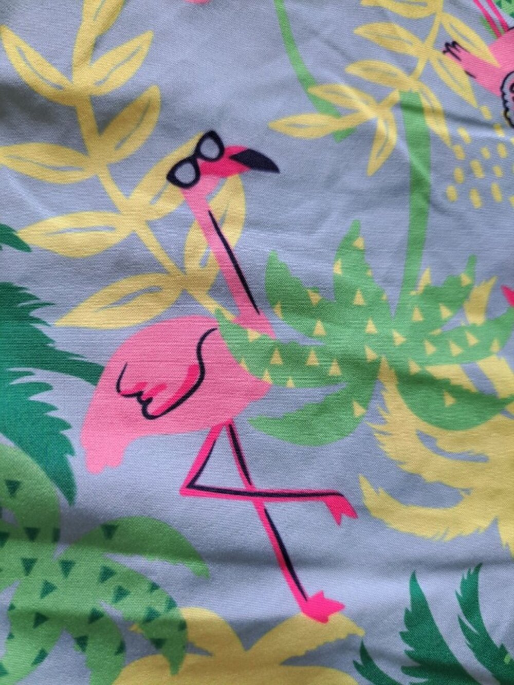 Berkley Jensen Mens Flamingo Swim Trunks Elastic Waist Drawstring L Tropical - Picture 2 of 10
